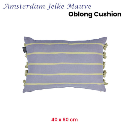 KAAT Amsterdam Jelke Mauve Stripes Oblong Filled Cushion 40cm x 60cm.