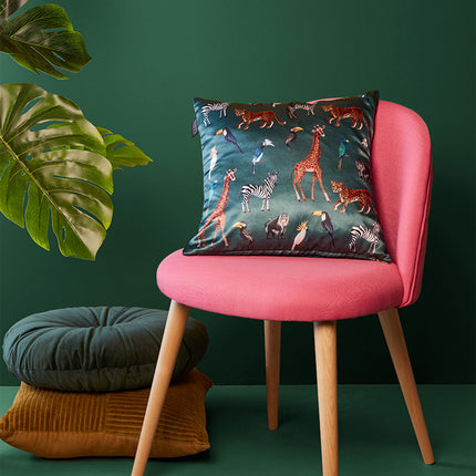 KAAT Amsterdam Mandarin Dark Green Round Filled Cushion 40cm Diameter.