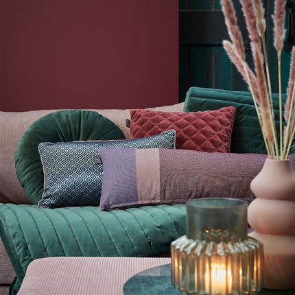 KAAT Amsterdam Meja Green Reversible Oblong Filled Cushion 30cm x 50cm.