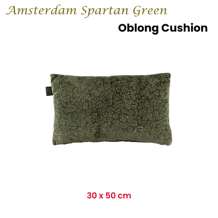 KAAT Amsterdam Spartan Green Animal Print Oblong Filled Cushion 30cm x 50cm.