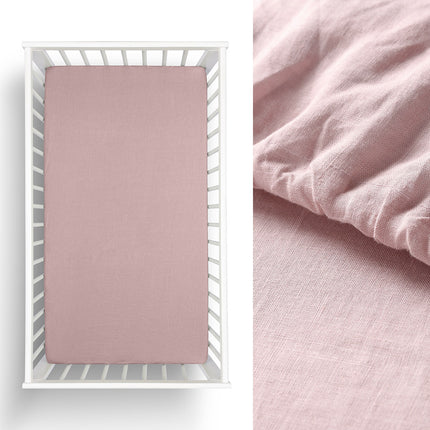 Little Gem 1 Pc Pale Mauve Hemp Cot Fitted Sheet.
