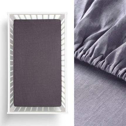 Little Gem Twin Pack Grisaille Hemp Cot Fitted Sheet.