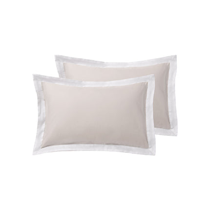Accessorize Pair of  White/Natural Tailored Hotel Deluxe Cotton Standard Pillowcases.