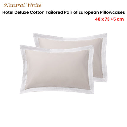 Accessorize Pair of  White/Natural Tailored Hotel Deluxe Cotton Standard Pillowcases.