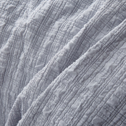 Accessorize Augusta Grey Ruched Quilt Cover Set Queen.