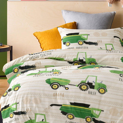 Happy Kids Country Harvest Washed Quilt Cover Set Double.