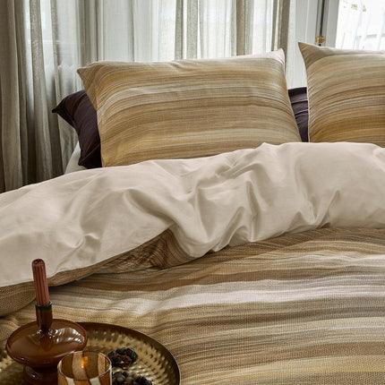 Bedding House Elie Natural Cotton Sateen Quilt Cover Set Queen.