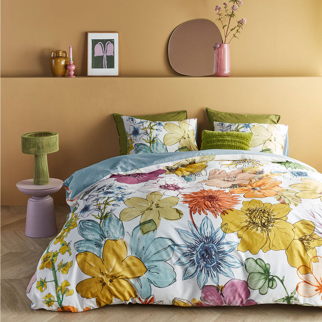 Bedding House Lotti Multi Cotton Floral Quilt Cover Set King.