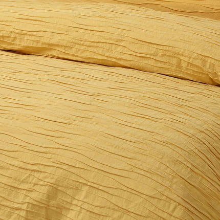 Vintage Design Homewares Malvern Ochre Cotton Quilt Cover Set Single.