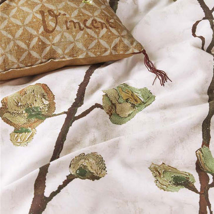 Bedding House Van Gogh Plum Blossoms Sand Cotton Sateen Quilt Cover Set King.