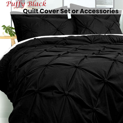 Bloomington Puffy Quilt Cover Set Black SUPER KING.