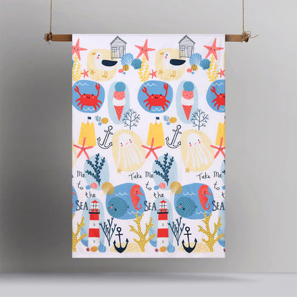 Happy Kids Seaside Glow in the Dark Quilt Cover Set Single.