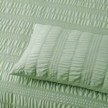Accessorize Seersucker Sage Polyester Quilt Cover Set Queen.