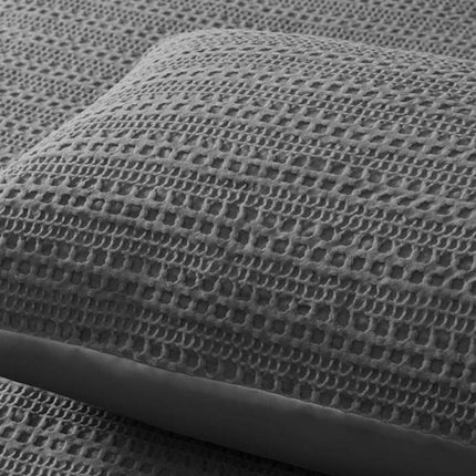 Accessorize Soho Waffle Dark Grey Quilt Cover Set King.
