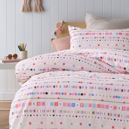 Happy Kids Swifty Washed Quilt Cover Set Double.