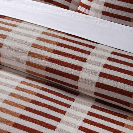 Vintage Design Homewares Tempo Red Cotton Jacquard Quilt Cover Set Queen.
