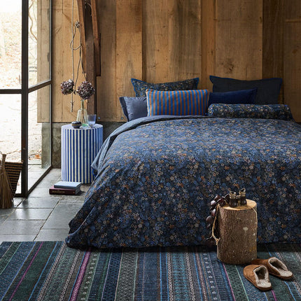 PIP Studio Tutti i Fiori Dark Blue Cotton Quilt Cover Set Queen.