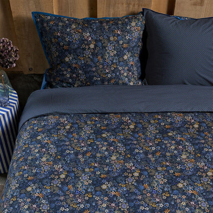 PIP Studio Tutti i Fiori Dark Blue Cotton Quilt Cover Set Queen.