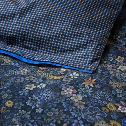 PIP Studio Tutti i Fiori Dark Blue Cotton Quilt Cover Set Queen.
