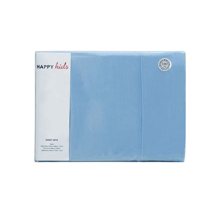 Happy Kids Blue Plain Dyed Microfibre Sheet Set King Single.