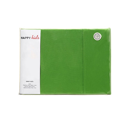Happy Kids Green Plain Dyed Microfibre Sheet Set King Single.