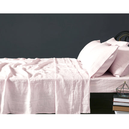 Vintage Design Homewares 100% Linen Blush Sheet Set KING.