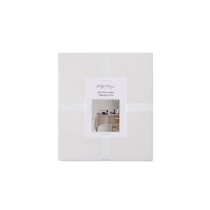 Vintage Design Homewares Helm White Washed Linen Cotton Tablecloth 150cm x 300cm.