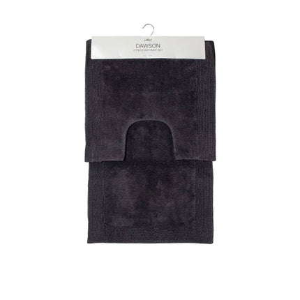 J.Elliot Home Home 2000GSM 2 Pce Dawson 100% Cotton Bath Mat Set Charcoal.