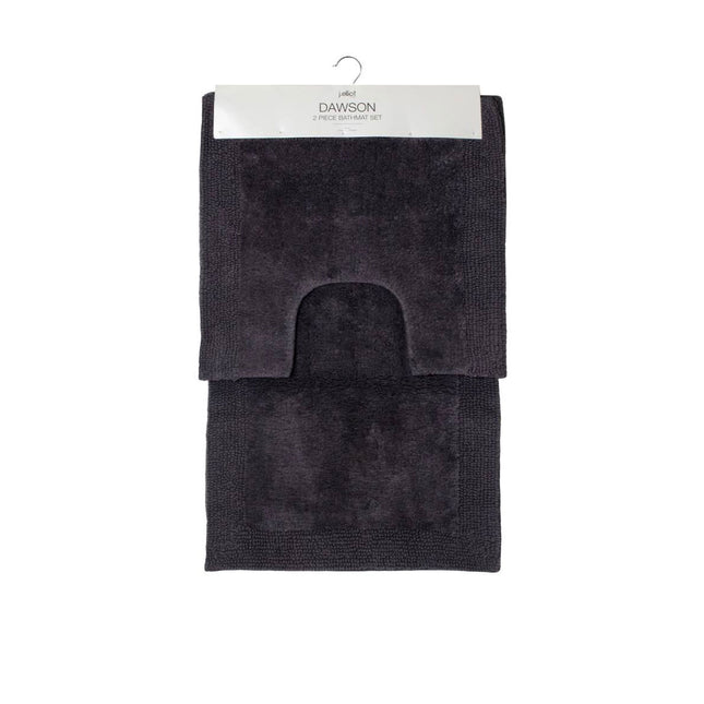 J.Elliot Home Home 2000GSM 2 Pce Dawson 100% Cotton Bath Mat Set Charcoal.