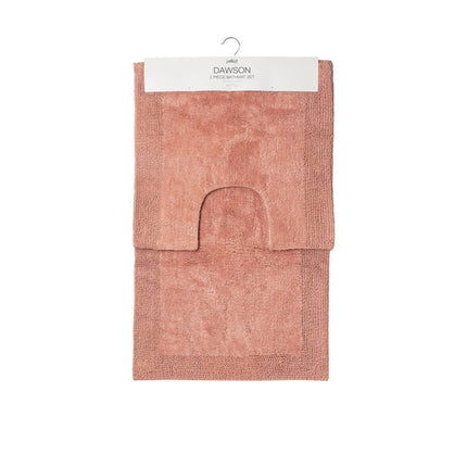 J.Elliot Home Home 2000GSM 2 Pce Dawson 100% Cotton Bath Mat Set Clay Pink.