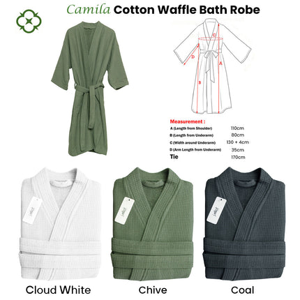 J Elliot Home Camila Cotton Waffle Bath Robe Coal.