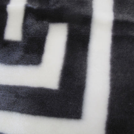 Bloomington 800GSM Greek Key Charcoal Winter Premium Quality 1 Ply Mink Blanket Queen.