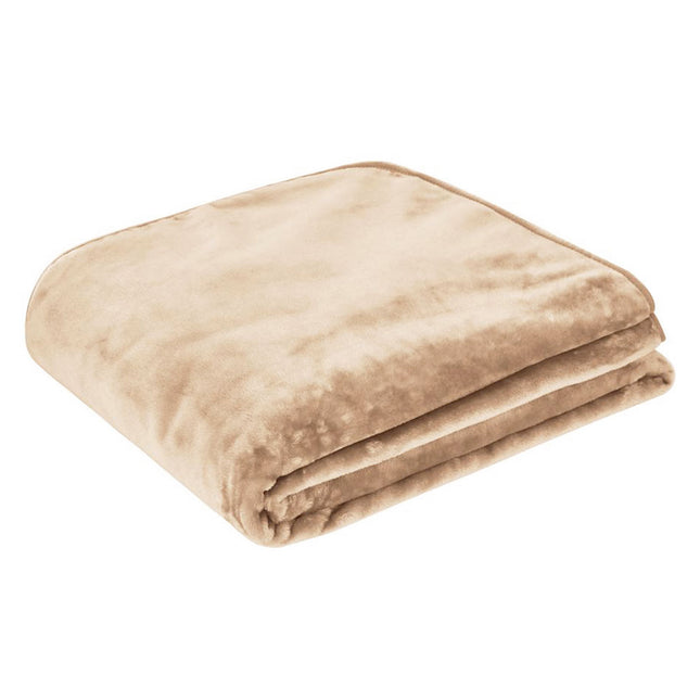 J.Elliot Home 450gsm Solid Faux Mink Blanket Natural.