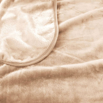 J.Elliot Home 450gsm Solid Faux Mink Blanket Natural.