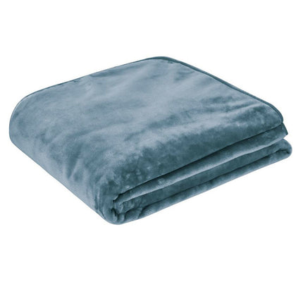 J.Elliot Home 450gsm Solid Faux Mink Blanket Steel Blue.