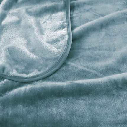 J.Elliot Home 450gsm Solid Faux Mink Blanket Steel Blue.