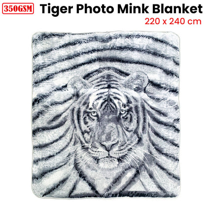 J.Elliot Home 350gsm Tiger Photo Mink Blanket.