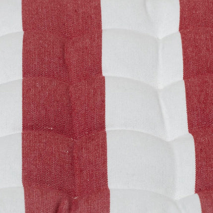 J Elliot Home Set of 2 Outdoor 100% Cotton Chair Pads 40 x 40 cm Striped Red.