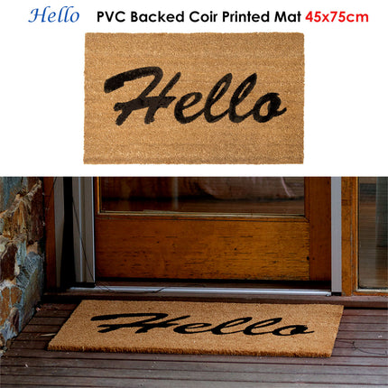J.Elliot Home Hello PVC Backed Coir Printed Door Mat.