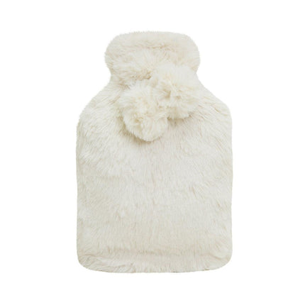 J.Elliot Home Amara Hot Water Bottle with Super Plush Faux Fur Cover Ivory.