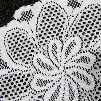 Blossom White Set of 2 Polyester Lace Table Doilies 36 cm Diameter.