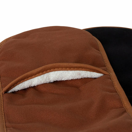 J Elliot Home Selby Cotton Double Oven Mitt Glove 17 x 82 cm Ginger & Black.
