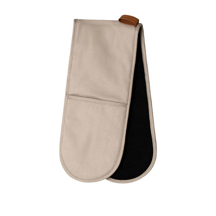 J Elliot Home Selby Cotton Double Oven Mitt Glove 17 x 82 cm Sandstone & Black.