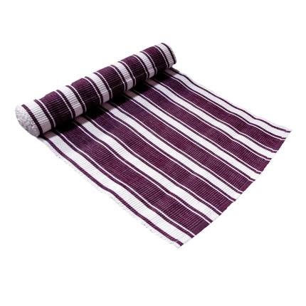 IDC Homewares Ribbed Pattern Table Runner Panama Narrow Aubergine.