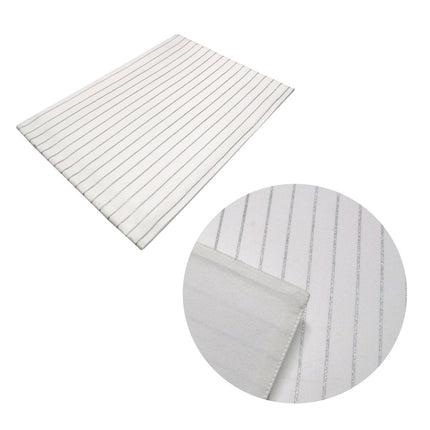 Silver Stripes Cotton Metallic Print Table Runner 33 x 180 cm.