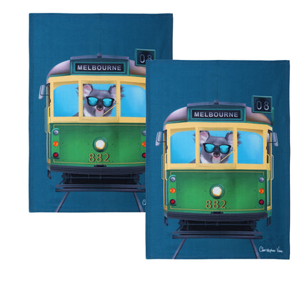 IDC Homewares Set of 2 Christopher Vine Design Tea Towels Melbourne.