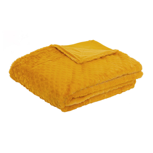 J.Elliot Home Azariah Plush Throw Mustard.