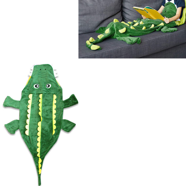 Mermaid Tail Crocodile Green Soft Blanket Throw.