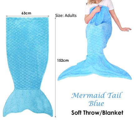 Mermaid Tail Blue Soft Blanket Throw.