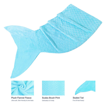 Mermaid Tail Blue Soft Blanket Throw.